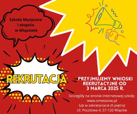 REKRUTACJA DO SZKOŁY MUZYCZNEJ