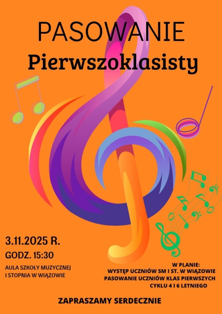 Pasowanie na Pierwszoklasistę Szkoły Muzycznej I stopnia w Wiązowie